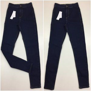 NWT TOPSHOP Dark Wash JONI Super High Waisted Slim Fit Skinny Jeans